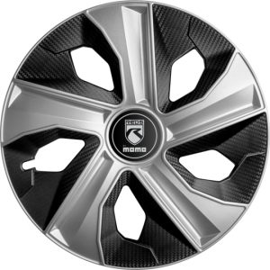 KIT 4 TAPACUBOS REDS BLADE 15´MATT SILVER W/GLOSSY BLACK  CARBON TEXTURE